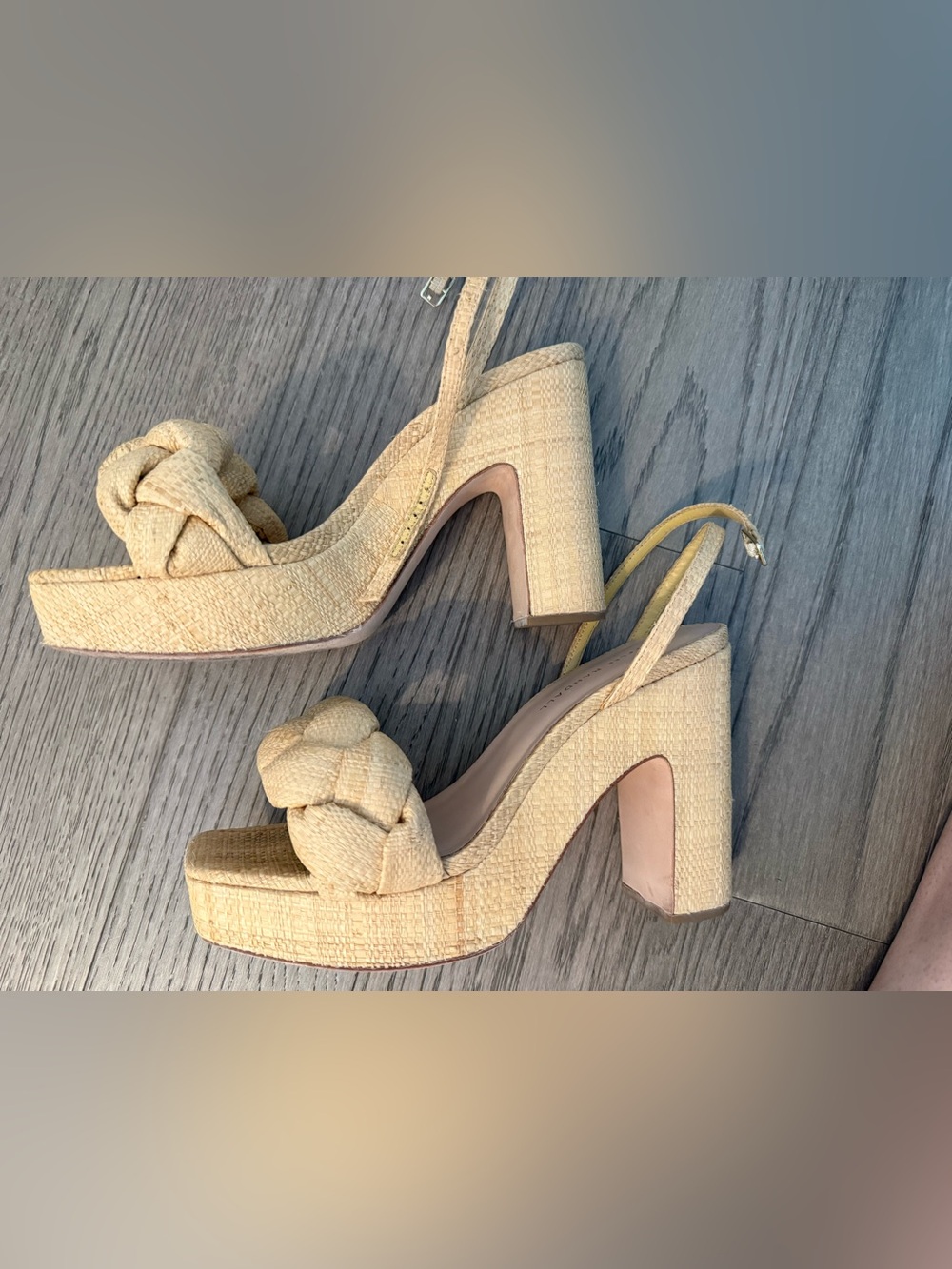 Loeffler Randall Fae braided raffia platform sandals